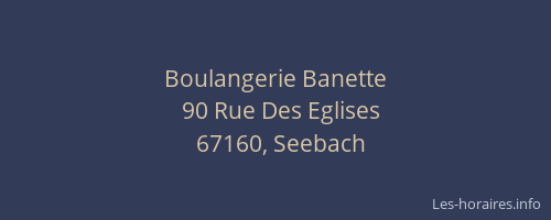 Boulangerie Banette
