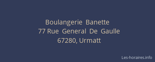 Boulangerie  Banette