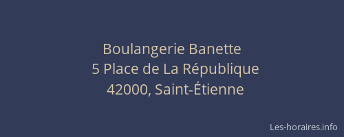Boulangerie Banette
