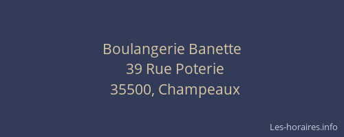 Boulangerie Banette