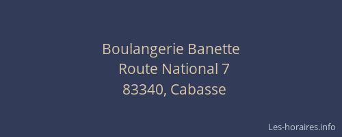 Boulangerie Banette