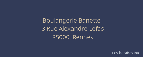 Boulangerie Banette