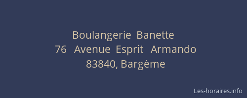 Boulangerie  Banette