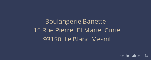Boulangerie Banette