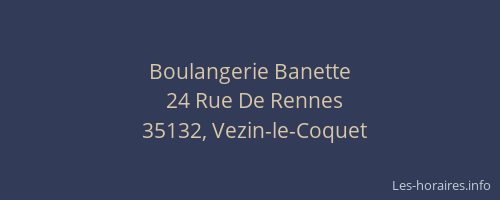 Boulangerie Banette
