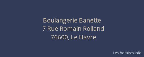 Boulangerie Banette