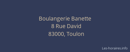 Boulangerie Banette