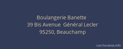 Boulangerie Banette