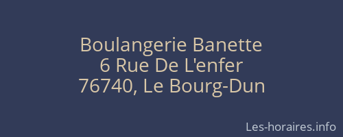 Boulangerie Banette