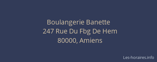 Boulangerie Banette