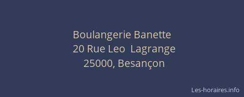 Boulangerie Banette