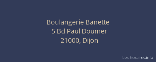 Boulangerie Banette