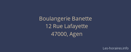Boulangerie Banette
