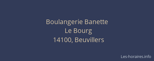Boulangerie Banette