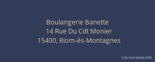 Boulangerie Banette