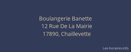 Boulangerie Banette