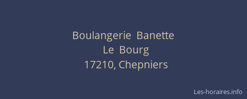 Boulangerie  Banette
