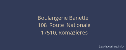 Boulangerie Banette