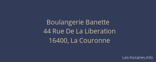 Boulangerie Banette
