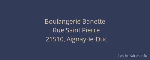 Boulangerie Banette