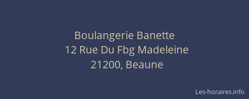 Boulangerie Banette
