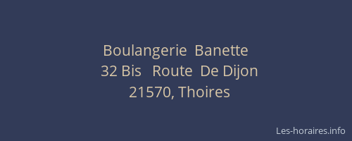 Boulangerie  Banette
