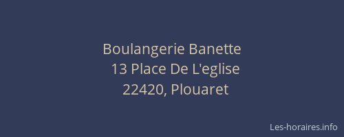 Boulangerie Banette