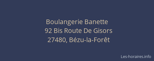 Boulangerie Banette