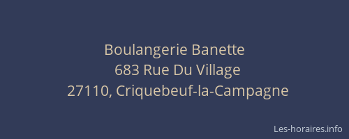 Boulangerie Banette