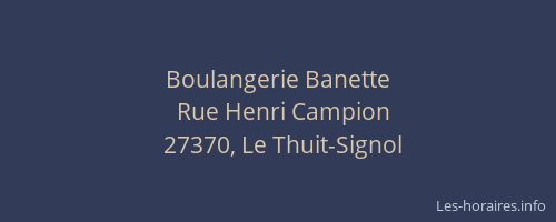Boulangerie Banette