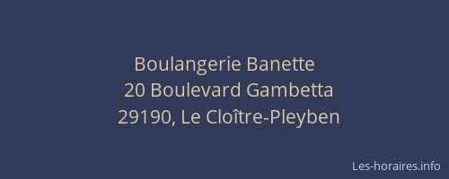Boulangerie Banette