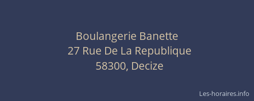 Boulangerie Banette