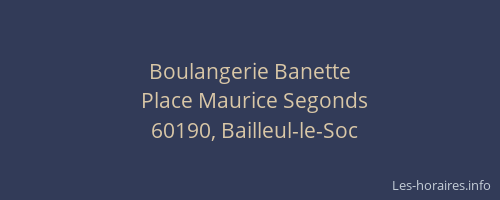 Boulangerie Banette