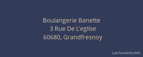 Boulangerie Banette