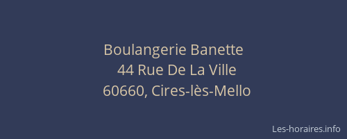 Boulangerie Banette