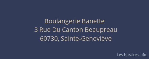 Boulangerie Banette