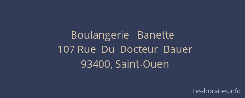 Boulangerie   Banette
