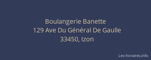Boulangerie Banette