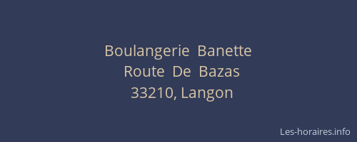 Boulangerie  Banette