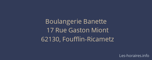 Boulangerie Banette