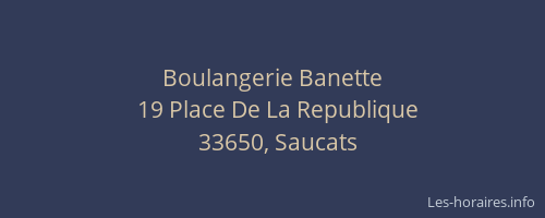 Boulangerie Banette