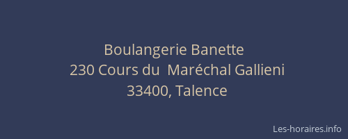 Boulangerie Banette