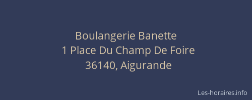 Boulangerie Banette