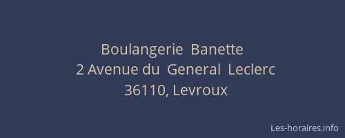 Boulangerie  Banette