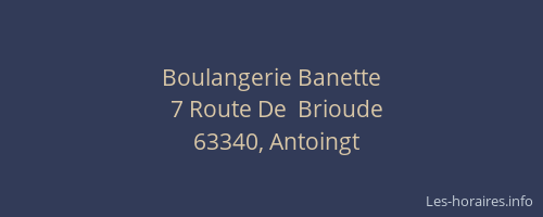 Boulangerie Banette