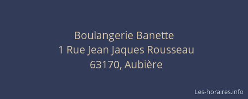 Boulangerie Banette
