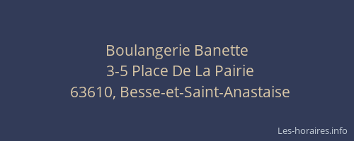 Boulangerie Banette