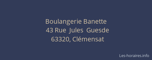 Boulangerie Banette