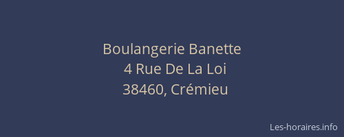 Boulangerie Banette