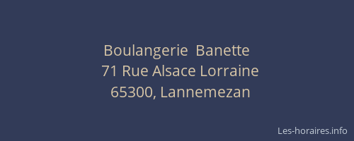 Boulangerie  Banette